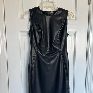 Calvin Klein Faux Leather Sheath Dresd